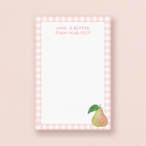 Done Is Better Than Pear-fect Gingham Productivity Notepad