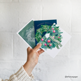 Laurel Wreath Holiday Greeting Card Boxed Set, Set of 6