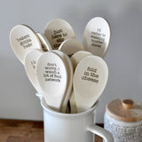 Wooden Spoons With Funny Phrases - Full Set for Kitchen: Just here to stir the pot