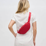 Aim High  Woven Neoprene Belt Bag: Bone