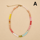 Natural Stone Semi-Precious Glass Mixed Necklace | 40NK9694: A