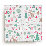 Merry Motif Roll of Gift Wrap | Holiday Wrapping Paper