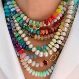 Natural Stone Semi-Precious Glass Mixed Necklace | 40NK9659: C