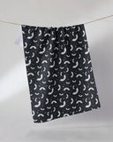 Batty Night Tea Towel: Black