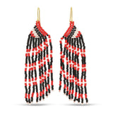 Sale - Long Game Day Earrings: Blue/White