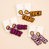 HALLOWEEN TRICK OR TREAT SEED BEAD DROP EARRINGS | 40E504: PINK