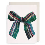 Christmas Plaid Bow Greeting Card