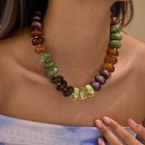 MULTI IRREGULAR BEADED NECKLACE | 40NK9800: A