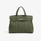 Handmade Premium Cotton Canvas Boat Bag Solid Color Preorder: Olive Green