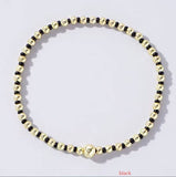 BOHO COLORFUL BALL BEADED BRACELET | 40B5223: Black