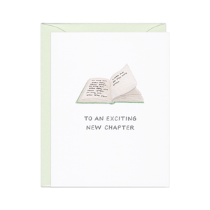 New Chapter — Book Pun Congrats / Grad / Retirement Card