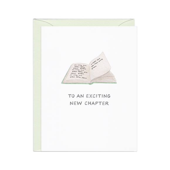 New Chapter — Book Pun Congrats / Grad / Retirement Card