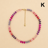 Natural Stone Semi-Precious Glass Mixed Necklace | 40NK9694: A