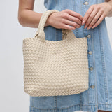 Sky's The Limit - Small Woven Neoprene Crossbody: Cream
