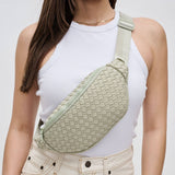 Aim High  Woven Neoprene Belt Bag: Bone