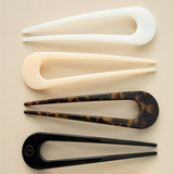 French Hair Pin Coconut White