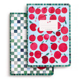 Apple a Day Stitched Notebook Set, Set of 2