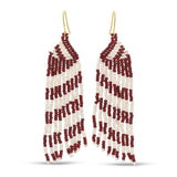 Sale - Long Game Day Earrings: Blue/White