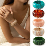 Color-Block Acrylic Stretch Cord Bracelet | 40B5195: Pink