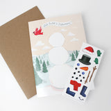 Sticker Scene Card - Build a Snowman