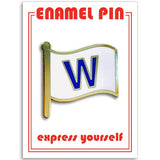 W Win Flag Chicago Cubs Baseball Pin