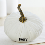 Pumpkin Small Velvet Fall Decor Gift for New Apartment Best: Ivory