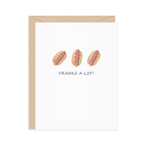 Franks A Lot Hot Dog — Food Pun Thanks Card