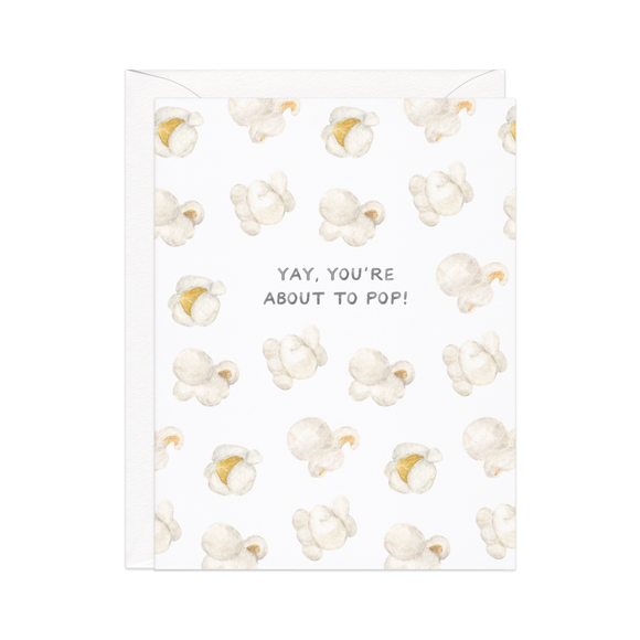 About To Pop Pregnancy — Food Pun Baby Shower Card