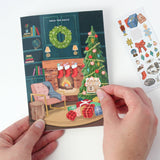 Sticker Scene Card - Cozy Fireplace