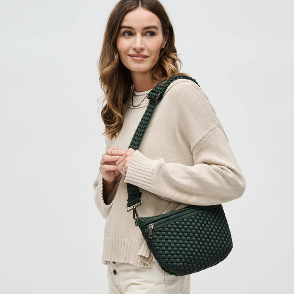 Ethereal - Woven Neoprene Crossbody Bag: Olive