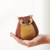 Whimsical velvet owls,  charming owl enthusiastic, unique: Burgundy Owl