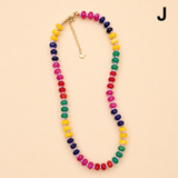Natural Stone Semi-Precious Glass Mixed Necklace | 40NK9694: A