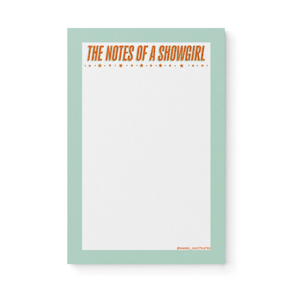 The Notes of a Showgirl notepad