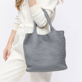 Sky's The Limit - Medium Woven Neoprene Tote: Black