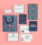 Navy Bow Flat Notecard Set, 8 Cards & Envelopes