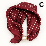 Silk Feel Pearl Magnetic Clasp Scarf Necklace | 40NK9802: B