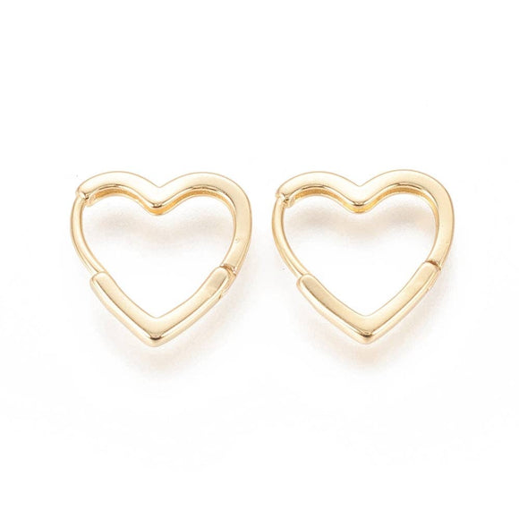 18K Plated Huggie Heart Dangle