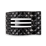 Flat Rectangle Hair Clip | Large | Jet Black Quilted