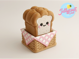 Bread Basket - Brown Book Nook Clicker 3D Printed Fidget Keychain: 2-shelf Book Nook / Keychain