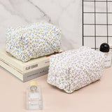 DITSY QUILTED COTTON FLORAL COSMETIC POUCH BAG | 40P557: Yellow
