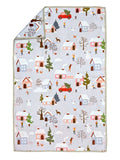 Winter Village: Double-Sided Hand Towel: Blue / 17x27 in / Hand Towel