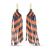 Sale - Long Game Day Earrings: Black/Yellow