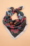 LARGE FLORAL PRINT BANDANA SCARF | 40SC651: OFF WHITE