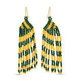 Sale - Long Game Day Earrings: Black/Yellow