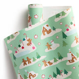 Mint Gingerbread Village Gift Wrap | Wrapping Paper Roll
