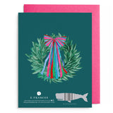 Colorful Bow Wreath Boxed Card Set, Set of 6