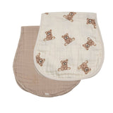 Teddy/Taupe | Bamboo Muslin Burp Cloth Set 2-Pack