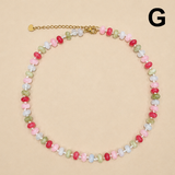 Natural Stone Semi-Precious Glass Mixed Necklace | 40NK9694: A