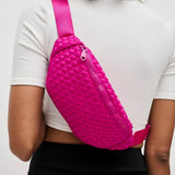 Aim High  Woven Neoprene Belt Bag: Bone