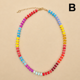 Natural Stone Semi-Precious Glass Mixed Necklace | 40NK9694: A